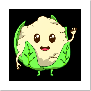 Cartoon cauliflower Posters and Art